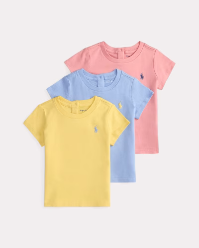 Cotton Jersey Crewneck Tee 3-Pack Baby Girl-Multi - Image 1