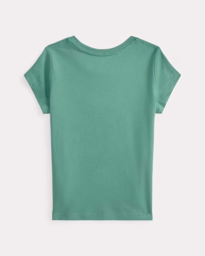 Cotton Jersey Tee Toddler/Kids Girl- Fairway Green Multi#569562 - Image 2
