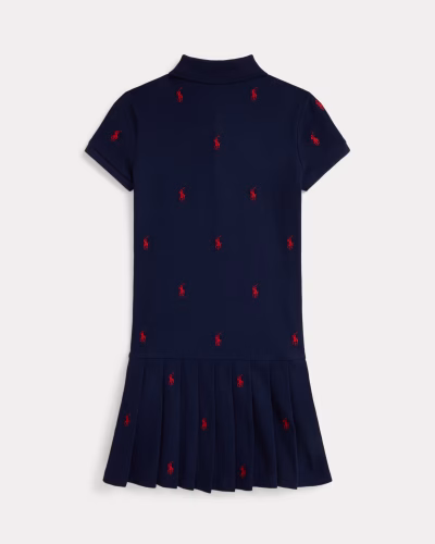 Polo Pony Stretch Mesh Polo Dress TODDLER/KID GILRS - Refined Navy #100064166 - Image 2
