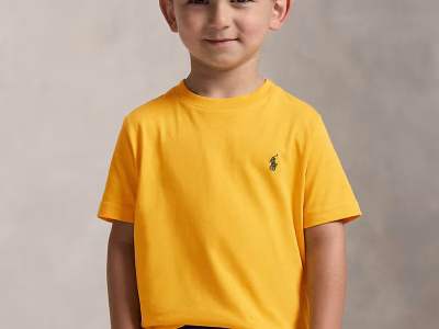 Cotton Jersey Crewneck Tee Toddler/Kids-Gold Bugle