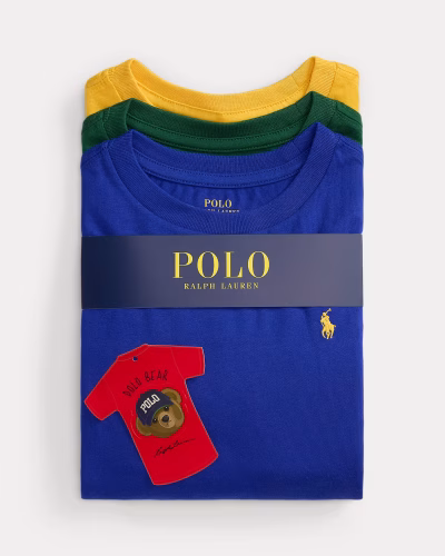 Cotton Long-Sleeve Tee 3-Pack Toddler/Kids Boys-Blue/Green/Yellow - Image 2