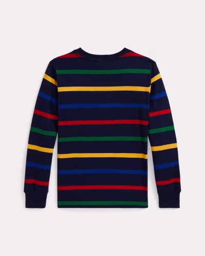 Striped Cotton Long-Sleeve Tee TODDLER/KID Boys - Refined Navy Multi - Image 2
