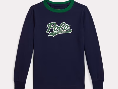 Logo Cotton Long-Sleeve Tee Toddler/Kids Boys - Refined Navy #100063099