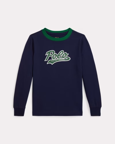 Logo Cotton Long-Sleeve Tee Toddler/Kids Boys - Refined Navy #100063099 - Image 1