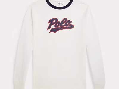 Logo Cotton Long-Sleeve Tee Toddler/Kids Boys - White #100063099