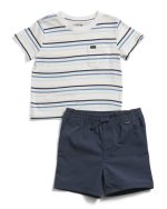 HURLEY Infant Boys Striped Tee And Twill Shorts Set-midnight blue#1001050950