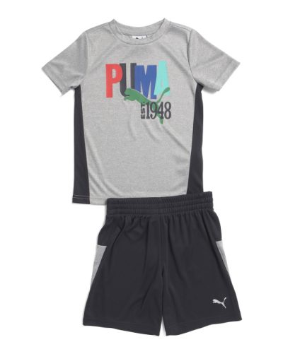 PUMA Boys 2pc Interlock Short Sleeve Tee And Shorts Set-multi#1001052223 - Image 1