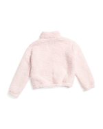 HURLEY Little Girls Half Zip Sherpa Pull Over Sweatshirt-Pink#1001098962 - Image 2