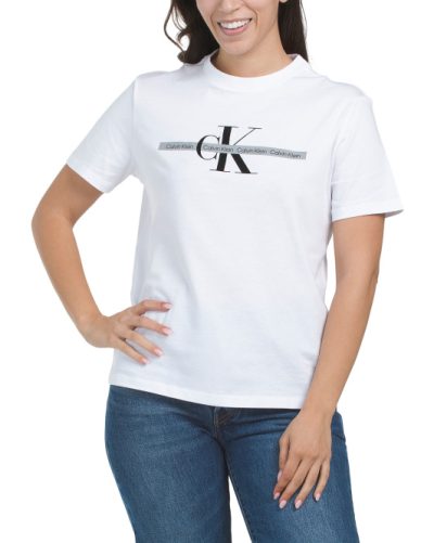CALVIN KLEIN JEANS Short Sleeve Classic Logo Tee-white#1001029580 - Image 1