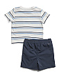 HURLEY Infant Boys Striped Tee And Twill Shorts Set-midnight blue#1001050950 - Image 2