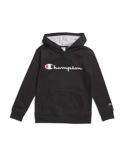 CHAMPION Big Boys Signature Embroidered Pull Over Hoodie - black #1001031039 - Image 1