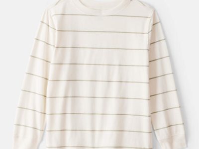 Boys Striped Long-Sleeve Tee-Ivory