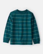 Boys Striped Long-Sleeve T-Shirt-Teal