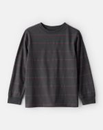 Boys Striped Long-Sleeve T-Shirt-Grey