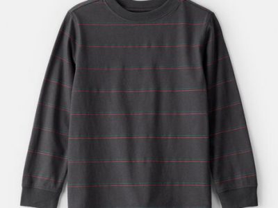 Boys Striped Long-Sleeve T-Shirt-Grey