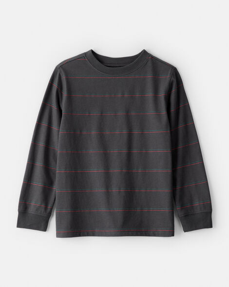 3U097810 Boys Striped Long-Sleeve T-Shirt-Grey - Image 1