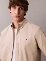 Solid Oxford Classic Button-Down Shirt-Ancient Marble - Image 3