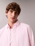 Solid Oxford Classic Button-Down Shirt-Pearly Pink - Image 3