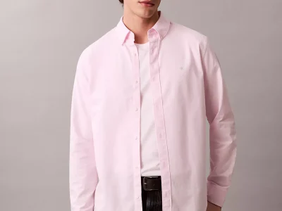 Solid Oxford Classic Button-Down Shirt-Pearly Pink