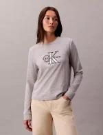 Monologo Long Sleeve Tee-Grey Heather