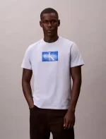 Distressed Monogram Classic T-Shirt-Casual Blue