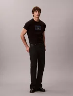 Distressed Monogram Classic T-Shirt-Black - Image 3