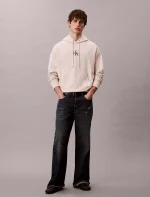 Monologo Premium Fleece Hoodie-Chalk - Image 3