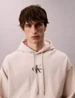 Monologo Premium Fleece Hoodie-Chalk - Image 2