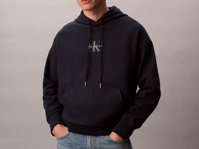 Monologo Premium Fleece Hoodie-Dark Sapphire