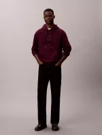 Fleece Monogram Relaxed Hoodie-Passion Plum - Image 2