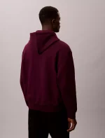 Fleece Monogram Relaxed Hoodie-Passion Plum - Image 3