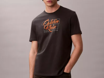 Layered Script Logo Graphic Classic T-Shirt-Pirate Black