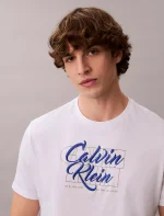 Layered Script Logo Graphic Classic T-Shirt-Brilliant White - Image 2