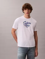 Layered Script Logo Graphic Classic T-Shirt-Brilliant White