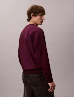 Premium Terry Monologo Relaxed Sweatshirt-Passion Plum - Image 2