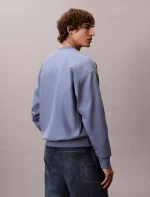 Premium Terry Monologo Relaxed Sweatshirt-Dusty Sailor Blue - Image 2