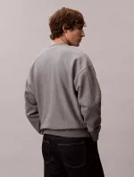 Premium Terry Monologo Relaxed Sweatshirt-Medium Grey Heather - Image 2