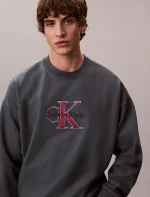 Premium Terry Monologo Relaxed Sweatshirt-Harlem Night Blue - Image 3