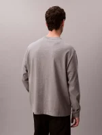 Monologo Long Sleeve Tee-Med Grey Heather - Image 3