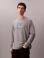 Monologo Long Sleeve Tee-Med Grey Heather