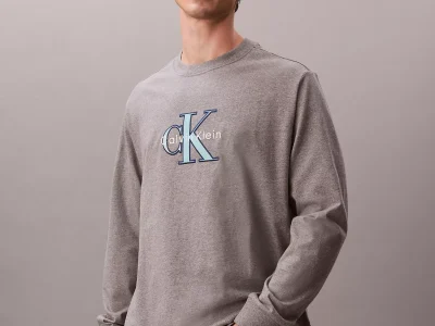 Monologo Long Sleeve Tee-Med Grey Heather