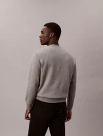 Fleece Layered Monogram Graphic Sweatshirt-Grey Heather - Image 2