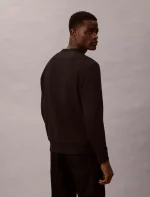 Fleece Layered Monogram Graphic Sweatshirt-Black - Image 3