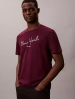 New York Logo Graphic Classic T-Shirt-Passion Plum