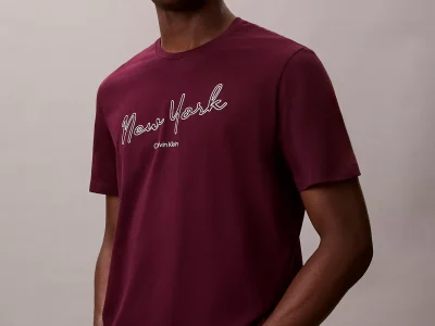 New York Logo Graphic Classic T-Shirt-Passion Plum