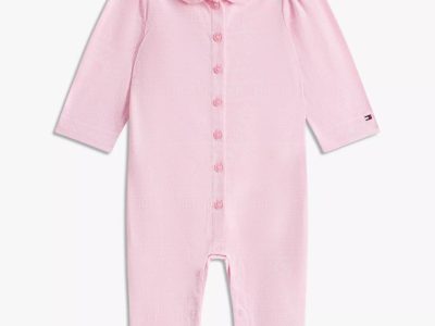 Babies' Fair Isle Logo Coverall-Classic Pink