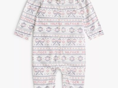 Babies' Fair Isle Logo Coverall-Ecru