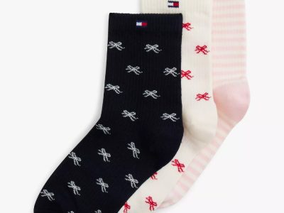 Kids' Bow & Stripe Trouser Sock 3-Ivory / Multi