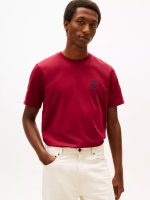 Smooth Cotton Interlock Crest T-Shirt-Rouge