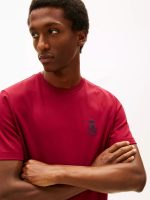 Smooth Cotton Interlock Crest T-Shirt-Rouge - Image 2